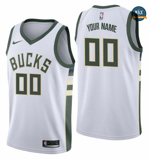 Max Maillots Custom, Milwaukee Bucks - Association