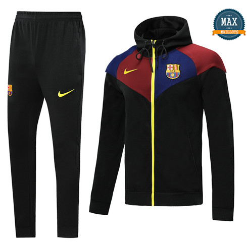 Max Veste Survetement à Capuche Barcelone 2019/20 Noir/Rouge/Bleu