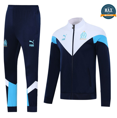 Max Veste Survetement Olympique Marseille 2019/20 Bleu Marine/Blanc