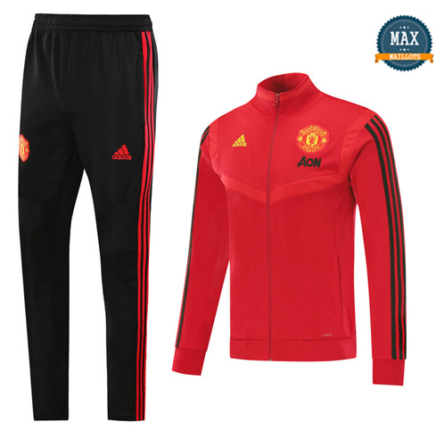 Max Veste Survetement Manchester United 2019/20 Rouge/Noir