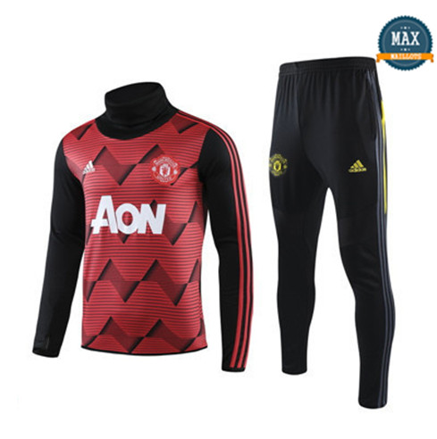 Max Survetement Manchester United 2019/20 Rouge/Noir Rayon