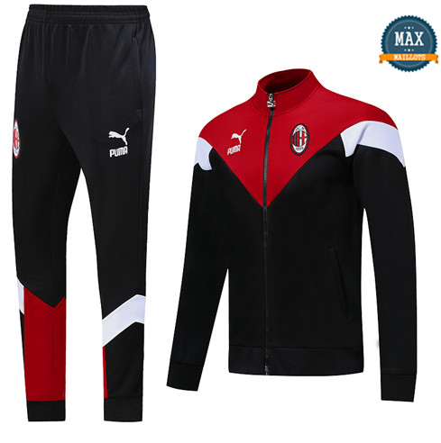 Max Veste Survetement AC Milan 2019/20 Noir/Rouge/Blanc