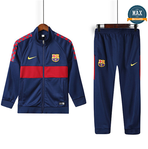 Max Veste Survetement Enfant Barcelone 2019/20 Bleu Marine/Rouge