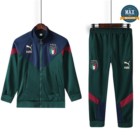 Max Veste Survetement Enfant Italie 2019/20 Armee Verte/Bleu