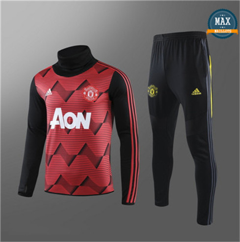 Max Survetement Enfant Manchester United 2019/20 Rouge/Noir Rayon