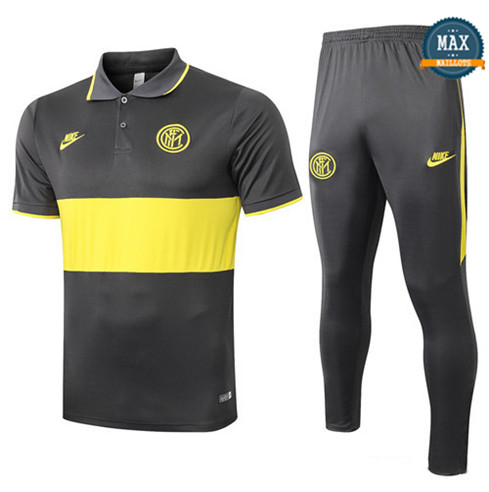 Max Maillot Inter Milan polo + Pantalon 2019/20 Training Noir/Jaune