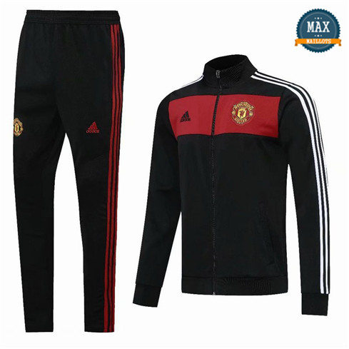 Max Veste Survetement Manchester United 2020 Noir/Rouge