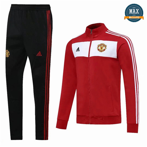 Max Veste Survetement Manchester United 2020 Rouge/Blanc/Noir