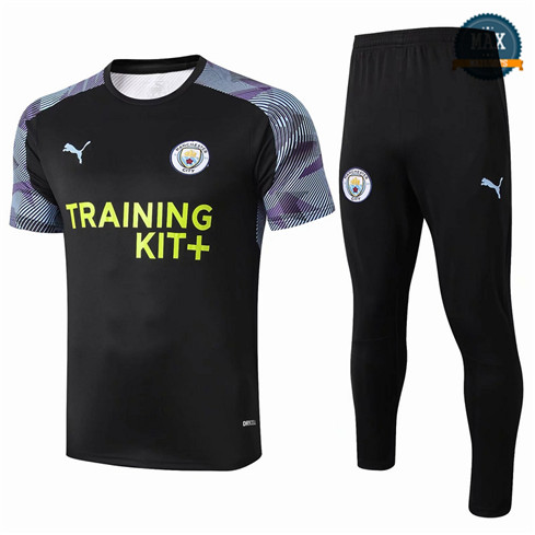 Max Maillots + Pantalon Manchester City 2020 Training Noir/Violet
