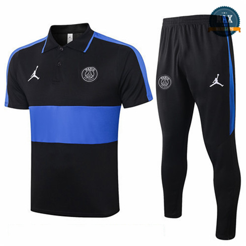 Max Maillots polo + Pantalon PSG 2020 Training Noir/Bleu