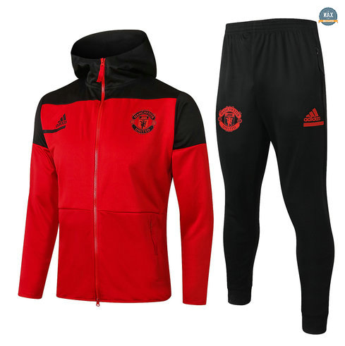 MaxVeste Survetement Enfant à Capuche Manchester United 2020 Rouge