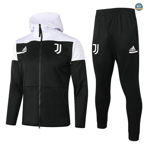 MaxVeste Survetement à Capuche Juventus 2020 Noir/Blanc