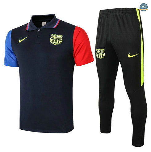 MaxBarcelone POLO + Pantalon 2020/21 Training Bleu Marine Bleu/Rouge