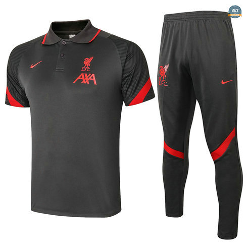 MaxLiverpool POLO + Pantalon 2020/21 Training Gris foncé