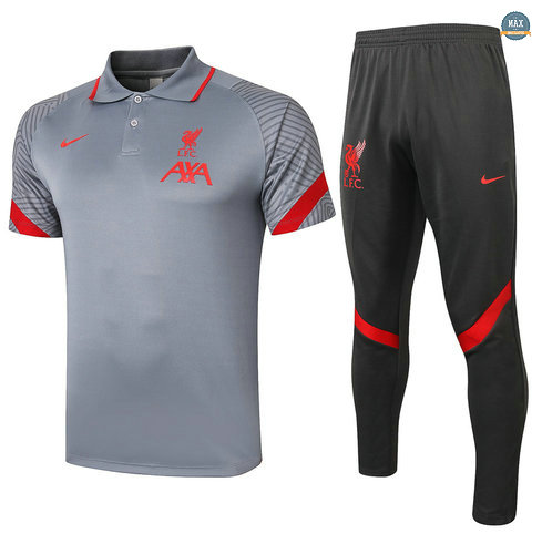 MaxLiverpool POLO + Pantalon 2020/21 Training Gris clair