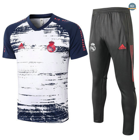 MaxReal Madrid + Pantalon 2020/21 Training Blanc/Bleu Marine