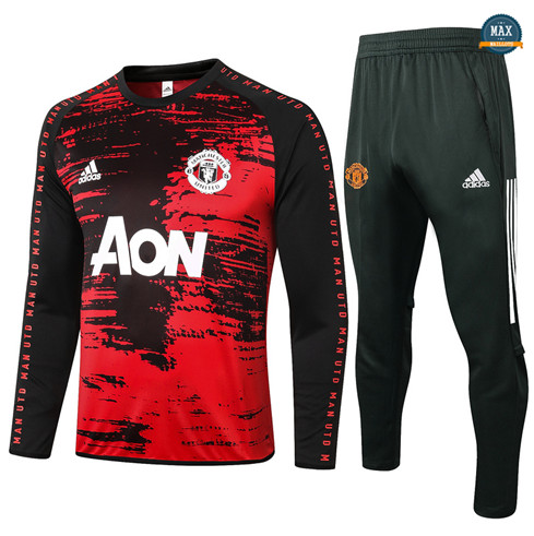 Max Survetement Manchester United 2020/21 Noir/Rouge