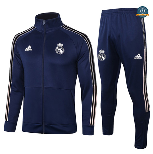 Max Veste Survetement Real Madrid 2020/21 Bleu Marine Col Haut