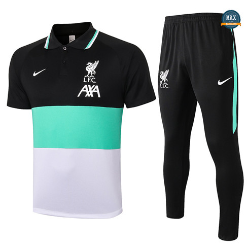 Max Maillot Liverpool POLO + Pantalon 2020/21 Training Noir/Bleu/Blanc