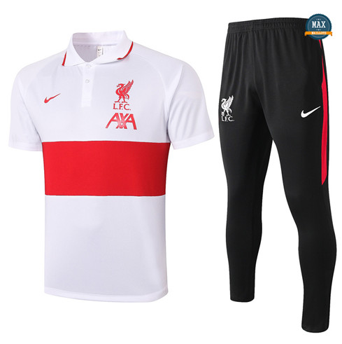 Max Maillot Liverpool POLO + Pantalon 2020/21 Training Blanc