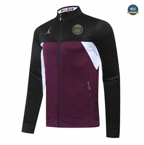 Max Veste Jordan PSG 2020/21 Jujube Rouge/Noir Col Haut