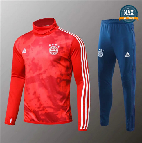 Survetement Bayern Munich 2019/20 Rouge/Bleu Col Rond