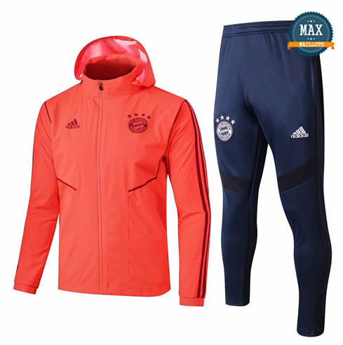 Coupe vent à Capuche Bayern Munich 2019/20 Orange/Bleu Marine