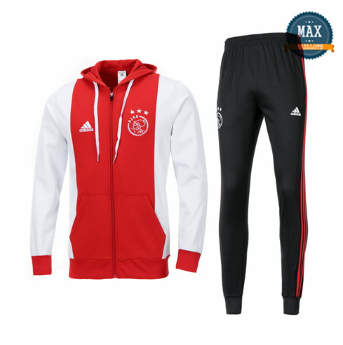 Veste Survetement à Capuche Bayern Munich 2019/20 Rouge/Blanc Sweat