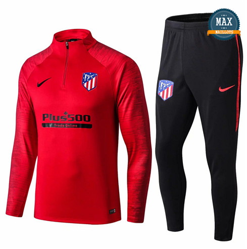 Survetement Atletico Madrid 2019/20 Rouge/Noir sweat zippé