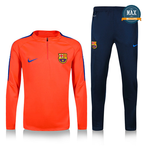 Survetement Barcelone 2019/20 Orange/Bleu Marine sweat zippé