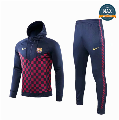 Veste Survetement à Capuche Barcelone 2019/20 Rouge Grille