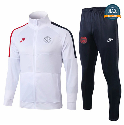 Veste Survetement Paris Saint Germain 2019/20 Blanc/Noir