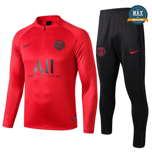 Survetement Paris Saint Germain 2019/20 Rouge/Noir sweat zippé
