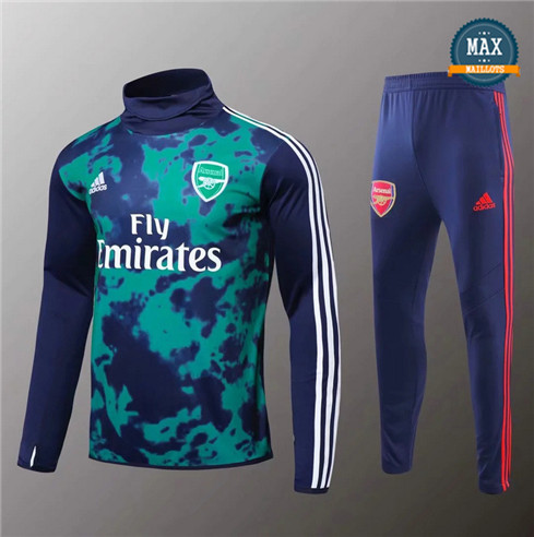 Survetement Arsenal 2019/20 Bleu Marine/Rouge bande Col Rond