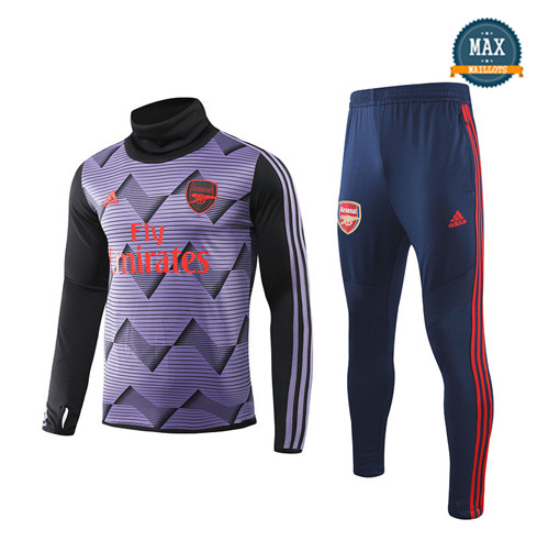 Survetement Arsenal 2019/20 Violet Noir/Bleu Marine Col Rond