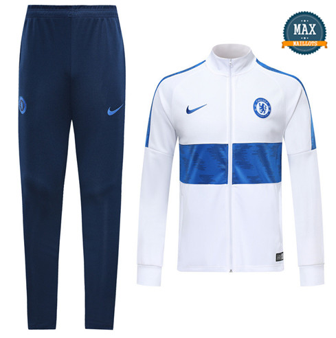 Veste Survetement Chelsea 2019/20 Blanc/Bleu Marine