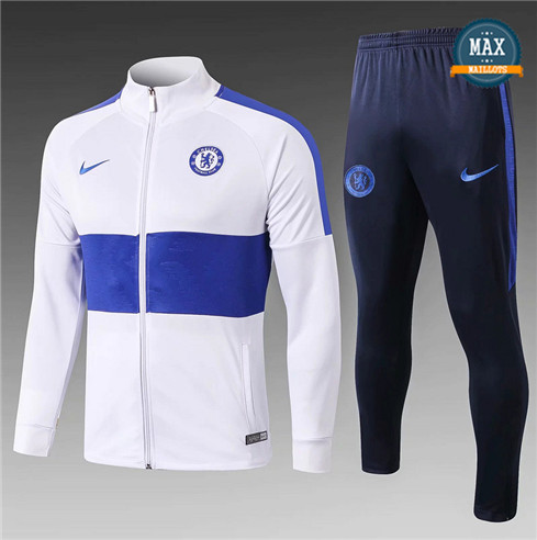 Veste Survetement Chelsea 2019/20 Blanc/Bleu Marine