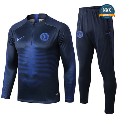 Survetement Chelsea 2019/20 Bleu Marine sweat zippé