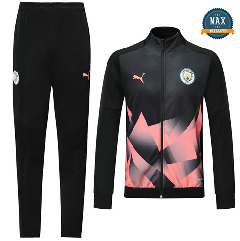 Veste Survetement Manchester City 2019/20 Noir/Rose