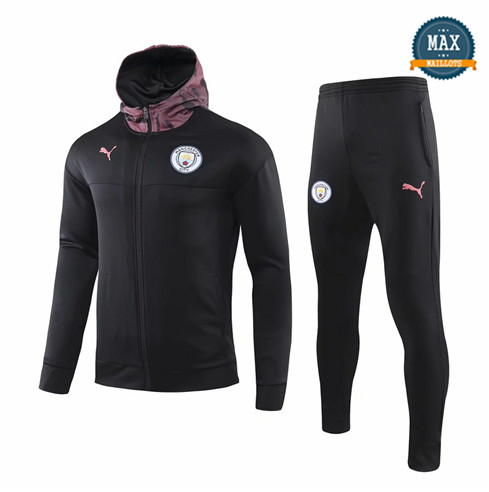 Veste Survetement à Capuche Manchester City 2019/20 Noir/Violet