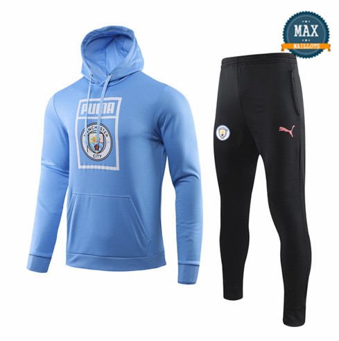 Veste Survetement à Capuche Manchester City 2019/20 Bleu Sweat