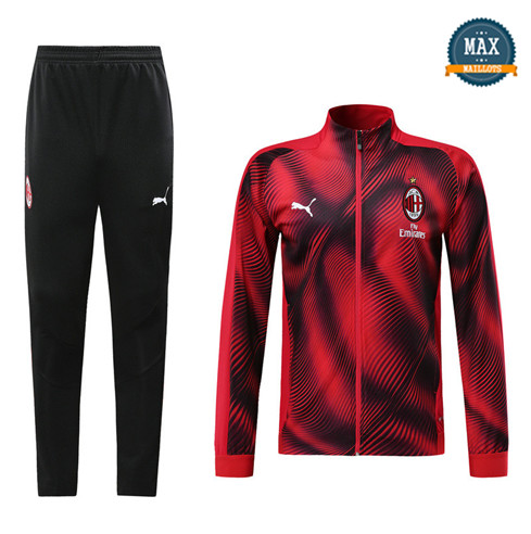 Veste Survetement AC milan 2019/20 Rouge/Noir