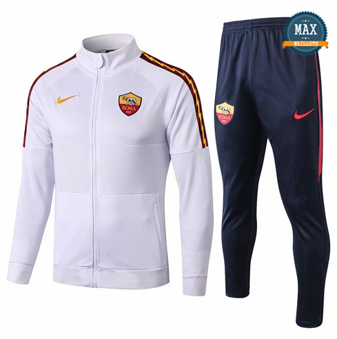 Veste Survetement AS Roma 2019/20 Blanc/Bleu Marine