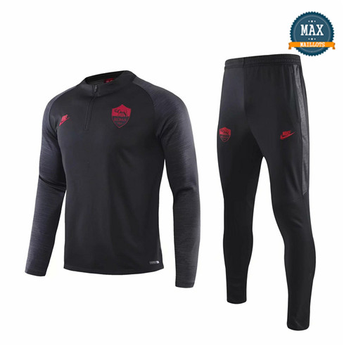 Survetement AS Roma 2019/20 Noir sweat zippé