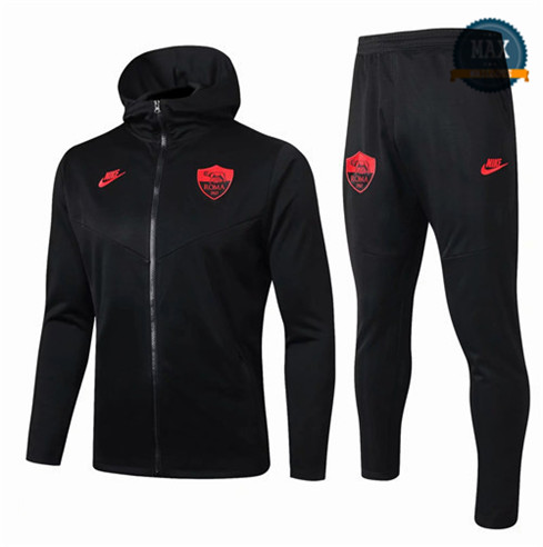 Veste Survetement à Capuche AS Roma 2019/20 Sweat Noir