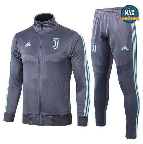 Veste Survetement Juventus 2019/20 Gris foncé/Vert bande