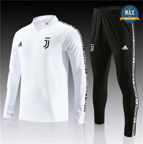 Survetement Juventus 2019/20 Blanc/Noir Col V