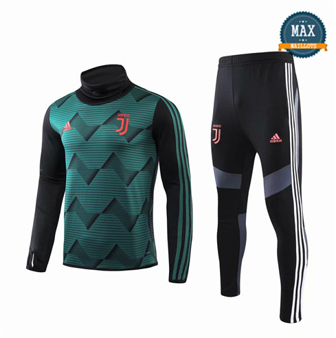 Survetement Juventus 2019/20 Noir/Vert Col haut