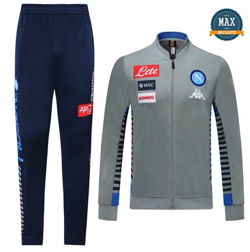 Veste Survetement Naples 2019/20 Gris/Bleu