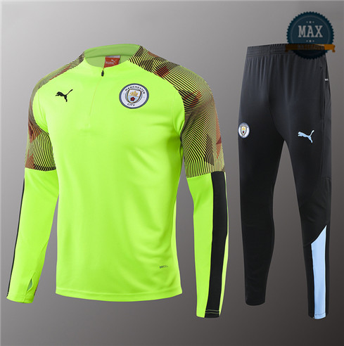 Survetement Enfant Manchester City 2019/20 Vert herbe/Noir